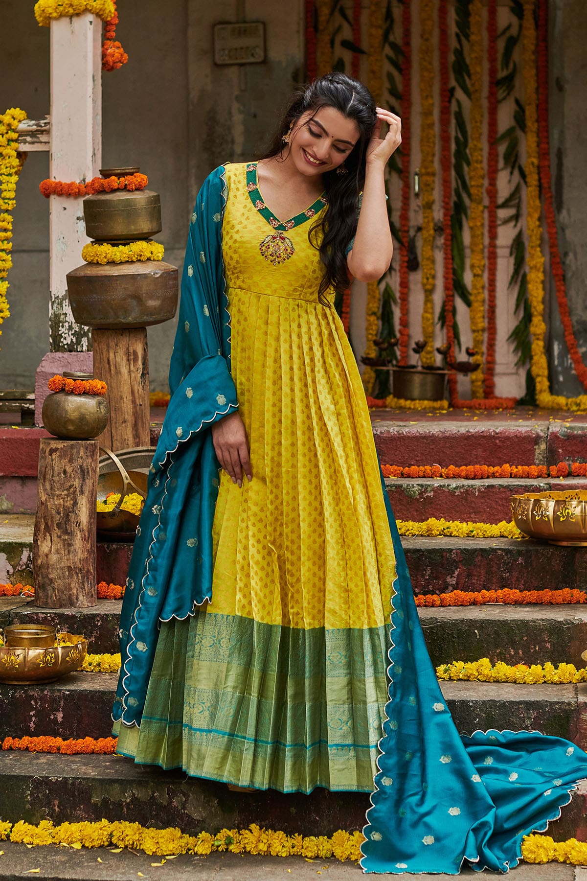 Buy Banarasi Silk Designer Salwar Suit in Red Online